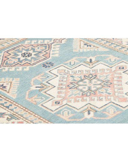 Tappeto Kazak Afghanistan bianco azzurro 100x156