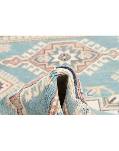 Tappeto Kazak Afghanistan bianco azzurro 100x156