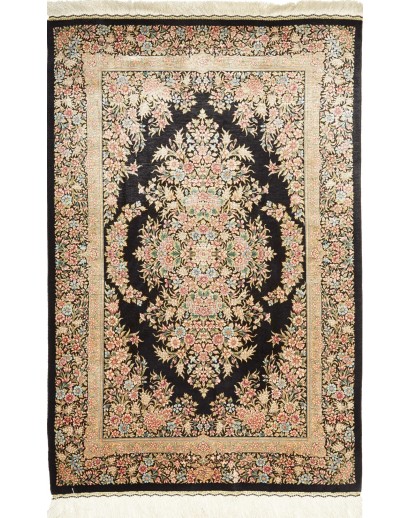 Tappeto Ghom seta Persia marrone 84x123