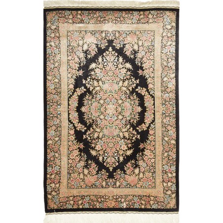Tappeto Ghom seta Persia marrone 84x123