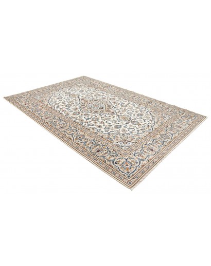 Tappeto Kashan Persia bianco grigio 200x296