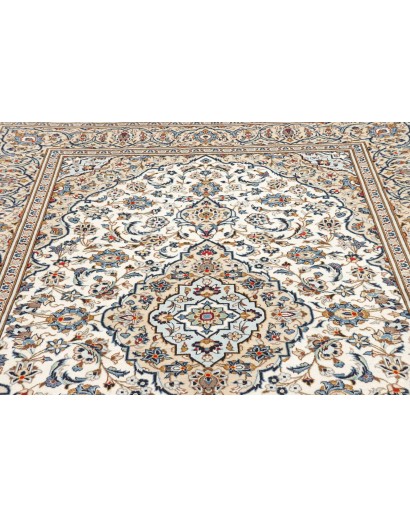 Tappeto Kashan Persia bianco grigio 200x296