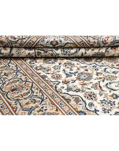 Tappeto Kashan Persia bianco grigio 200x296