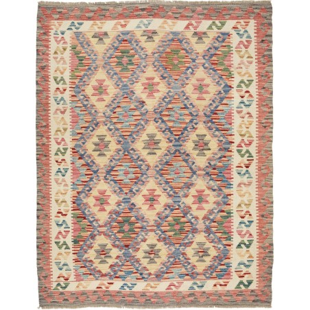 Tappeto Kilim Afghanistan marrone bianco 153x197