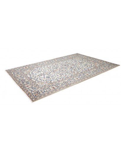 Tappeto Kashan Persia bianco grigio 196x300