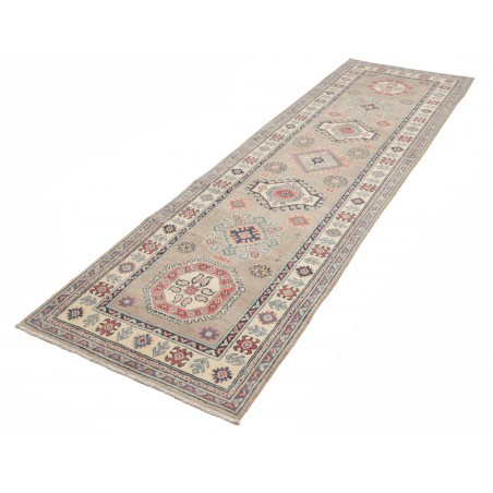 Tappeto Kazak Afghanistan azzurro grigio 85x291