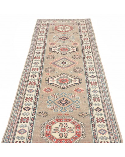 Tappeto Kazak Afghanistan azzurro grigio 85x291