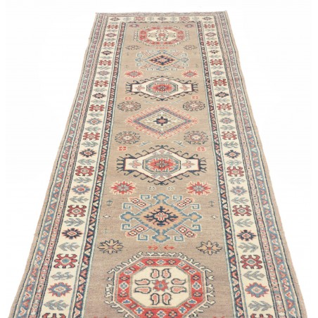 Tappeto Kazak Afghanistan azzurro grigio 85x291