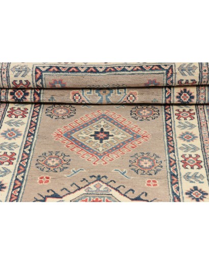Tappeto Kazak Afghanistan azzurro grigio 85x291