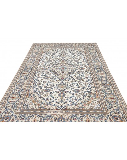 Tappeto Kashan Persia bianco grigio 196x300
