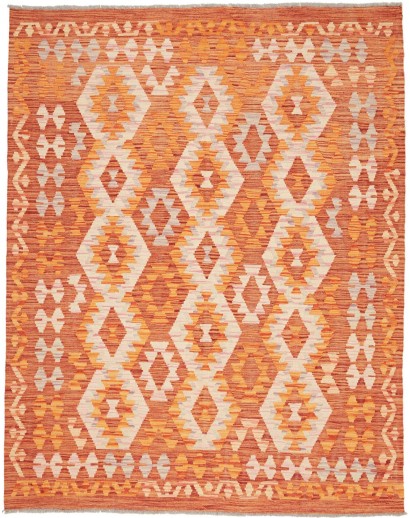Tappeto Kilim Afghanistan arancione giallo 152x195