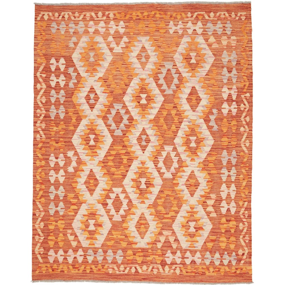 Tappeto Kilim Afghanistan arancione giallo 152x195
