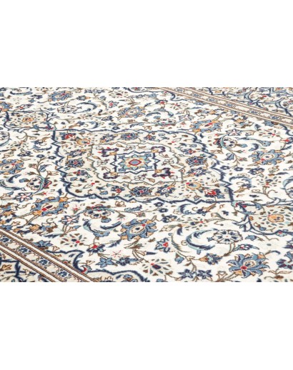 Tappeto Kashan Persia bianco grigio 196x300
