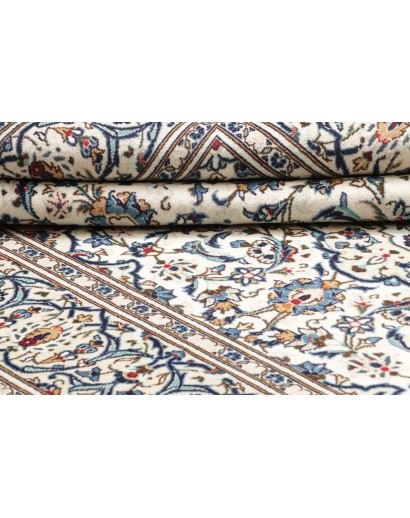 Tappeto Kashan Persia bianco grigio 196x300