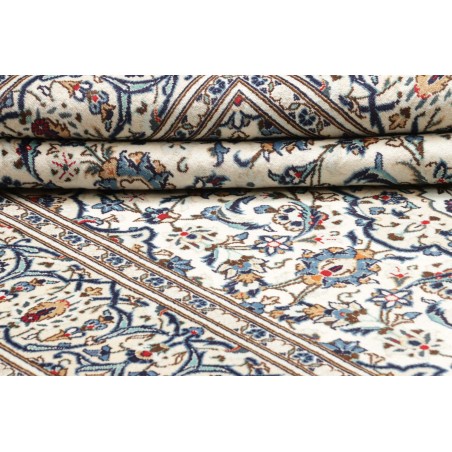 Tappeto Kashan Persia bianco grigio 196x300