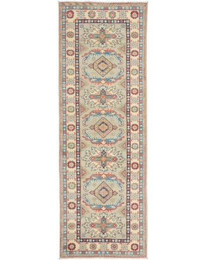 Tappeto Kazak Afghanistan marrone azzurro 77x238