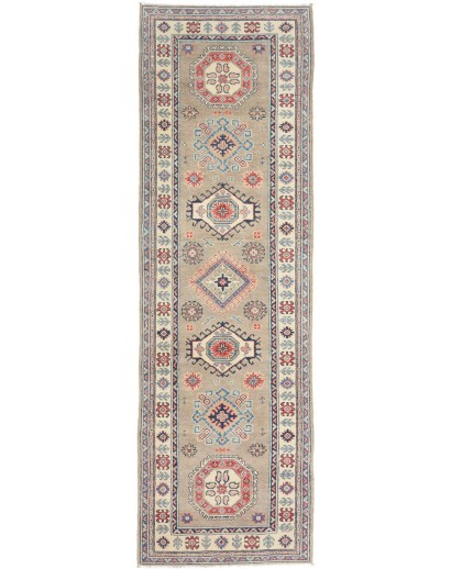 Tappeto Kazak Afghanistan azzurro grigio 85x291