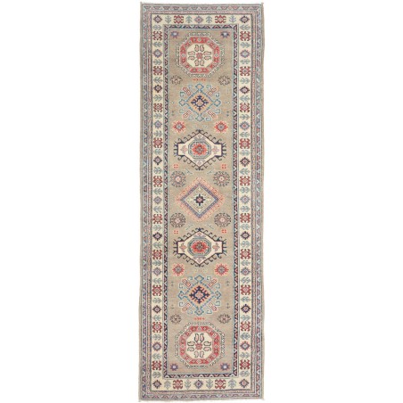 Tappeto Kazak Afghanistan azzurro grigio 85x291