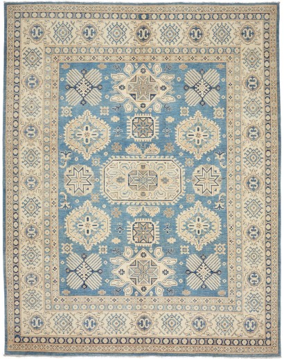 Tappeto Kazak Afghanistan azzurro giallo 241x309