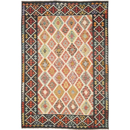 Tappeto Kilim Afghanistan marrone grigio 203x298