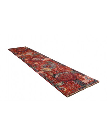Tappeto Mamlouk Pakistan marrone azzurro 85x393