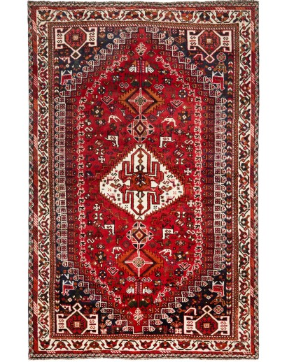 Tappeto Shiraz Persia marrone giallo 160x253