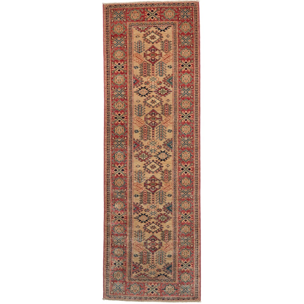 Tappeto Kazak Fine Pakistan marrone rosso 76x244 Tappeto Kazak Fine Pakistan marrone rosso 76x244