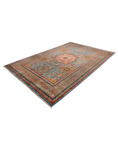 Tappeto Mamlouk Pakistan azzurro marrone 211x304