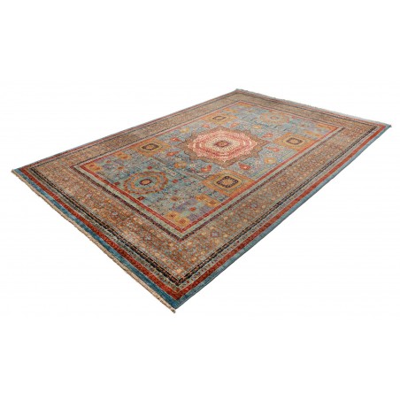 Tappeto Mamlouk Pakistan azzurro marrone 211x304