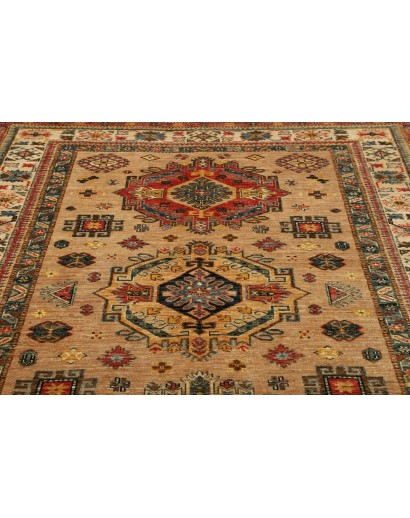 Tappeto Kazak Fine Pakistan bianco marrone 167x234