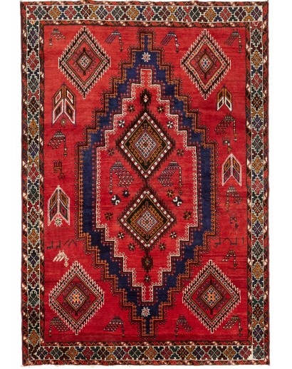 Tappeto Shiraz Persia marrone giallo 168x247