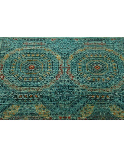 Tappeto Mamlouk Pakistan azzurro verde 77x217