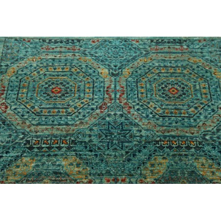 Tappeto Mamlouk Pakistan azzurro verde 77x217