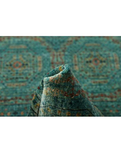 Tappeto Mamlouk Pakistan azzurro verde 77x217