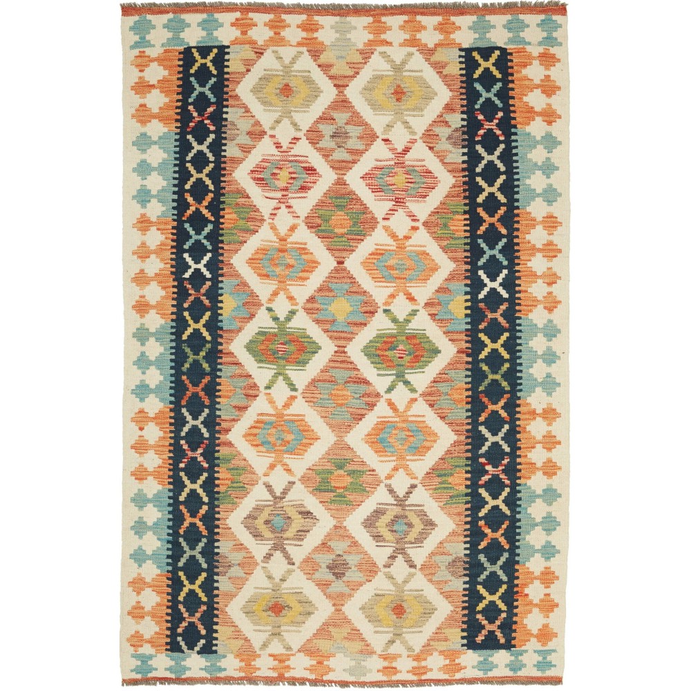 Tappeto Kilim Afghanistan marrone grigio 119x182