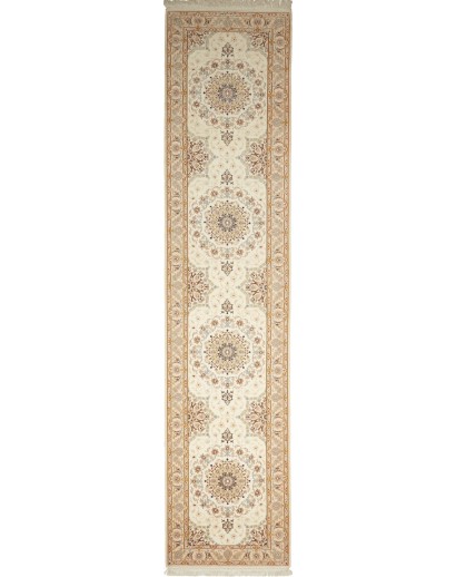 Tappeto Isfahan Persia beige marrone 87x398