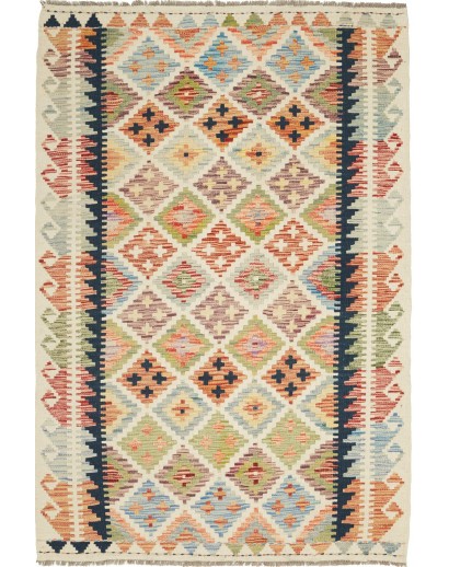 Tappeto Kilim Afghanistan marrone grigio 122x184