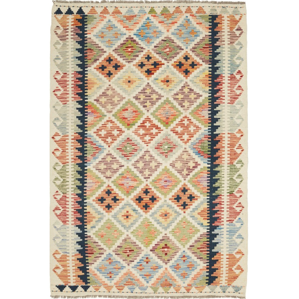 Tappeto Kilim Afghanistan marrone grigio 122x184