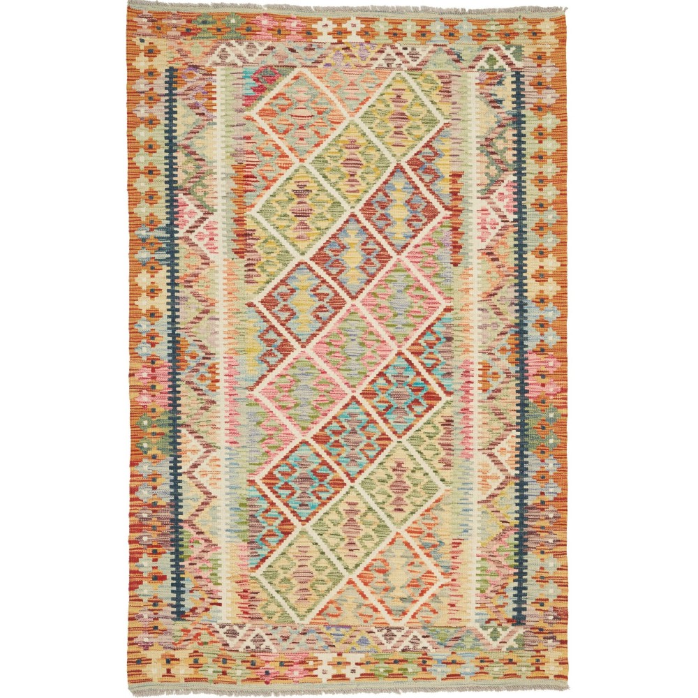 Tappeto Kilim Afghanistan marrone grigio 121x186