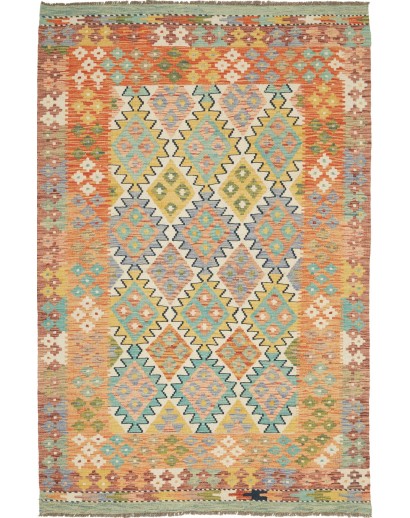 Tappeto Kilim Afghanistan marrone grigio 124x190