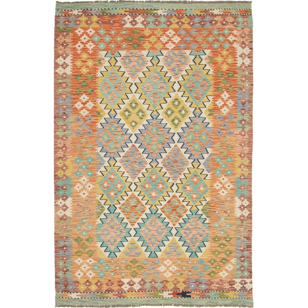 Tappeto Kilim Afghanistan marrone grigio 124x190
