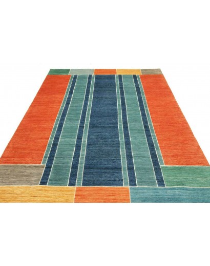 Tappeto Barjesta Pakistan azzurro rosso 196x286