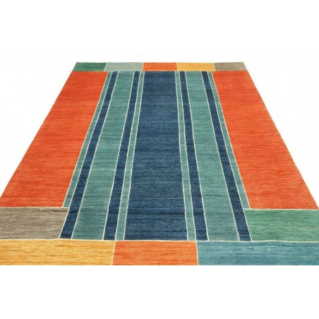 Tappeto Barjesta Pakistan azzurro rosso 196x286