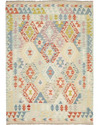 Tappeto Kilim Afghanistan beige marrone 131x184