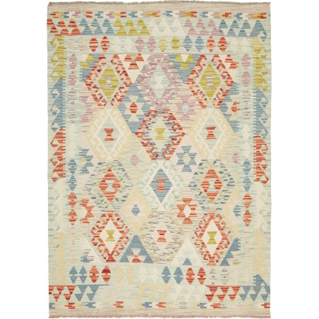 Tappeto Kilim Afghanistan beige marrone 131x184