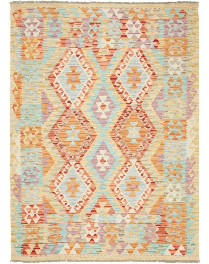 Tappeto Kilim Afghanistan beige rosso 131x180
