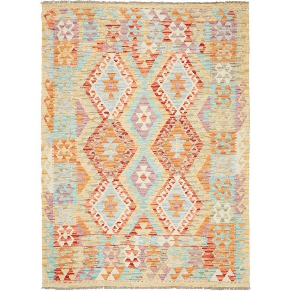 Tappeto Kilim Afghanistan beige rosso 131x180
