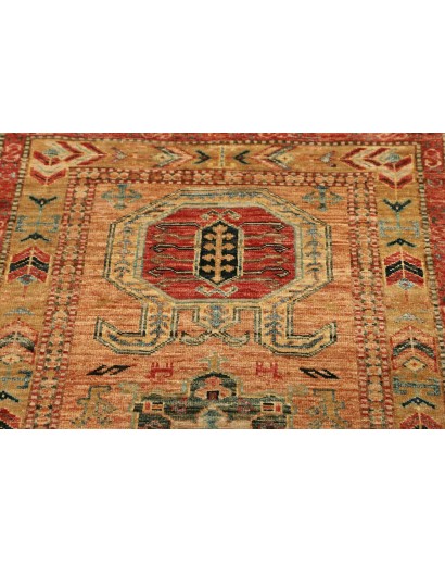 Tappeto Kazak Fine Pakistan marrone grigio 74x251