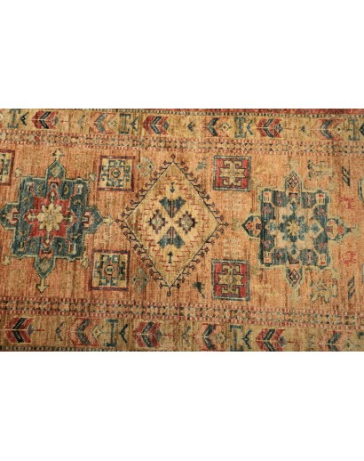 Tappeto Kazak Fine Pakistan marrone grigio 74x251