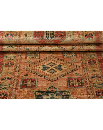 Tappeto Kazak Fine Pakistan marrone grigio 74x251